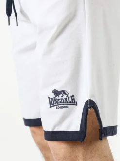 Lonsdale Bermuda sportivi da uomo in cotone con logo - bianco