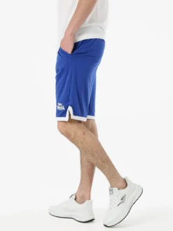Lonsdale Bermuda sportivi da uomo in cotone con logo - blu