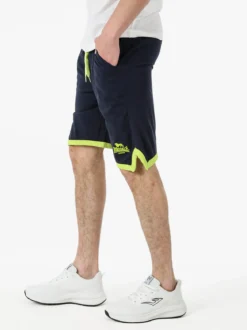 Lonsdale Bermuda sportivi da uomo in cotone con logo - blu scuro