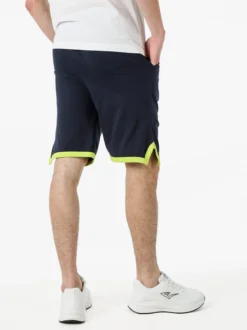 Lonsdale Bermuda sportivi da uomo in cotone con logo - blu scuro