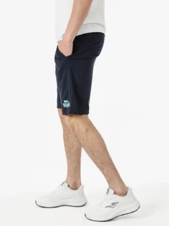 Lonsdale Bermuda sportivi da uomo in misto cotone con coulisse e logo - blu scuro