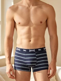 Lonsdale Boxer da uomo in cotone a righe - blu scuro