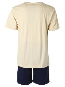 Lonsdale Completo corto da uomo in cotone con logo - naturale