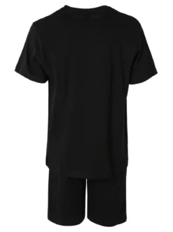 Lonsdale Completo corto da uomo in cotone con logo - nero