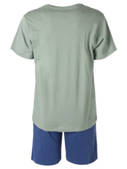Lonsdale Completo corto da uomo in cotone con logo - pistacchio