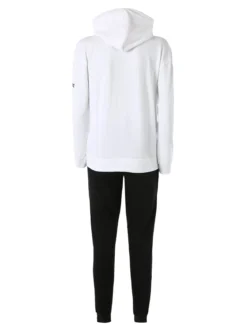 Lonsdale Completo tuta da donna con cappuccio e zip - bianco