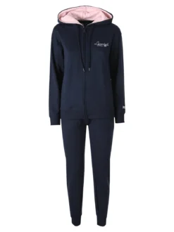 Lonsdale Completo tuta da donna con cappuccio e zip - blu scuro
