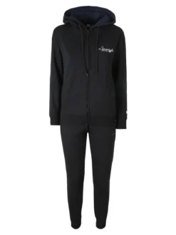Lonsdale Completo tuta da donna con cappuccio e zip - nero