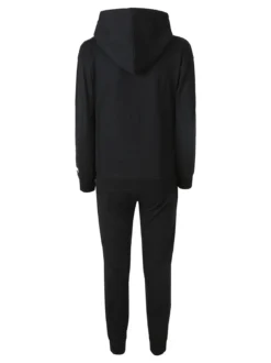 Lonsdale Completo tuta da donna con cappuccio e zip - nero