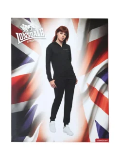 Lonsdale Completo tuta da donna con cappuccio e zip - nero