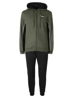 Lonsdale Completo tuta da uomo con cappuccio e zip - oliva