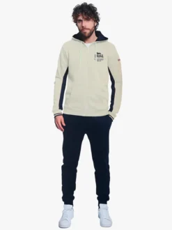 Lonsdale Completo tuta da uomo con cappuccio e zip - panna