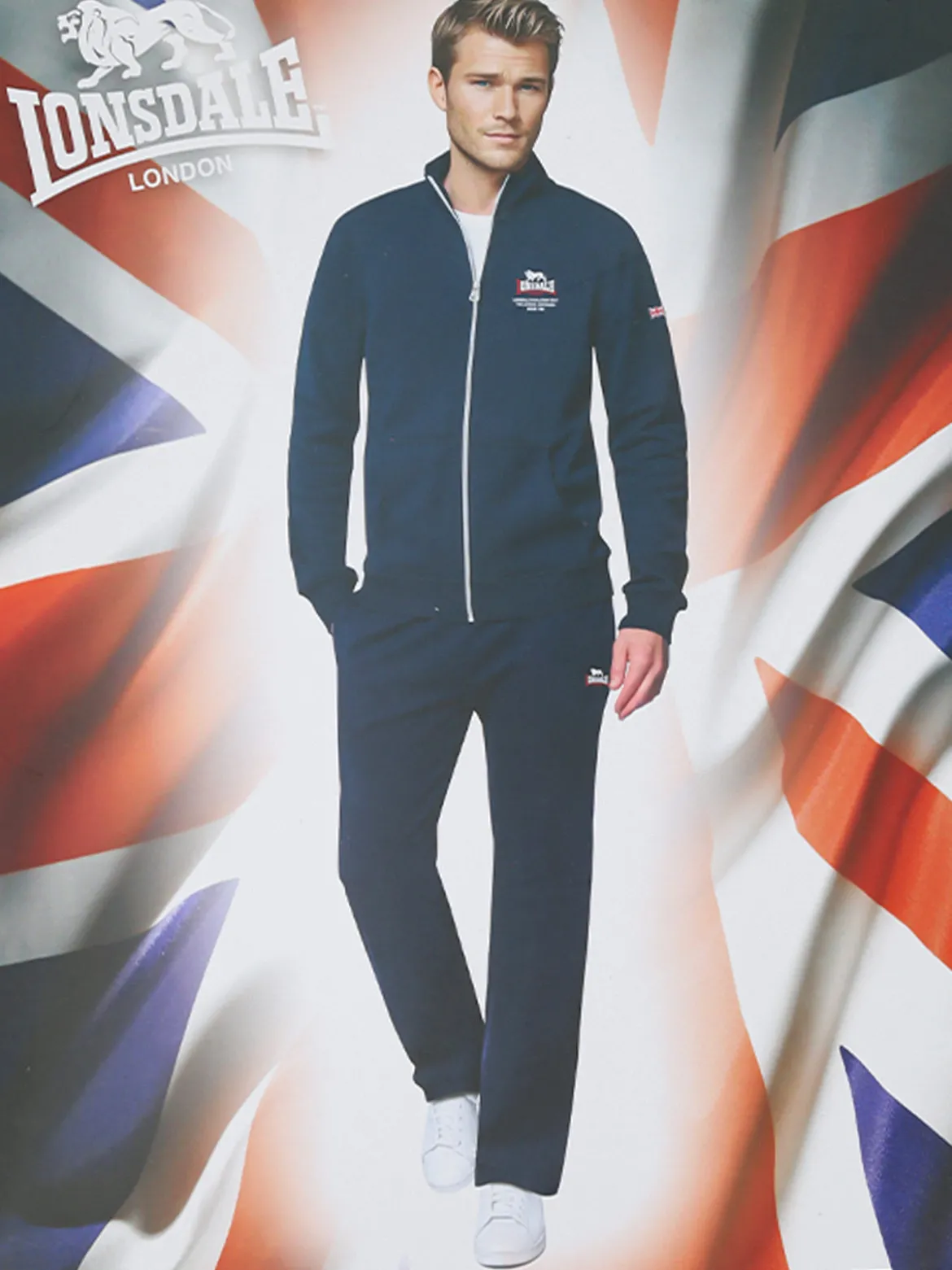 Lonsdale Completo tuta da uomo full zip - blu scuro