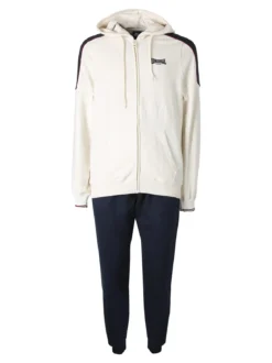 Lonsdale Completo tuta da uomo 2 pezzi con cappuccio e zip - panna