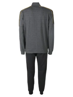 Lonsdale Completo tuta da uomo 2 pezzi con zip intera e stampa logo - grigio scuro