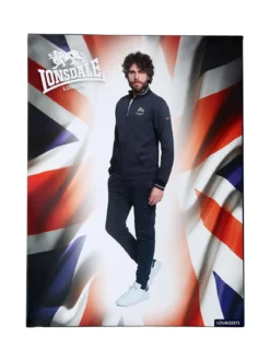 Lonsdale Completo tuta da uomo 2 pezzi con zip intera - nero