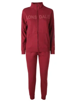 Lonsdale Completo tuta donna 2 pezzi full zip - bordeaux