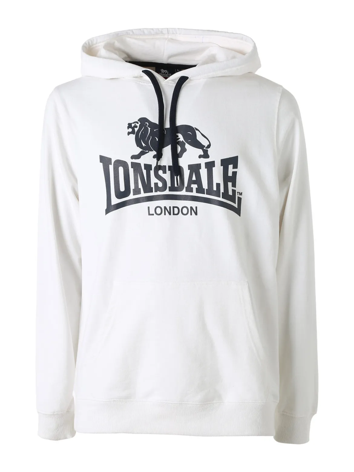 Lonsdale Felpa da uomo con cappuccio e logo - bianco