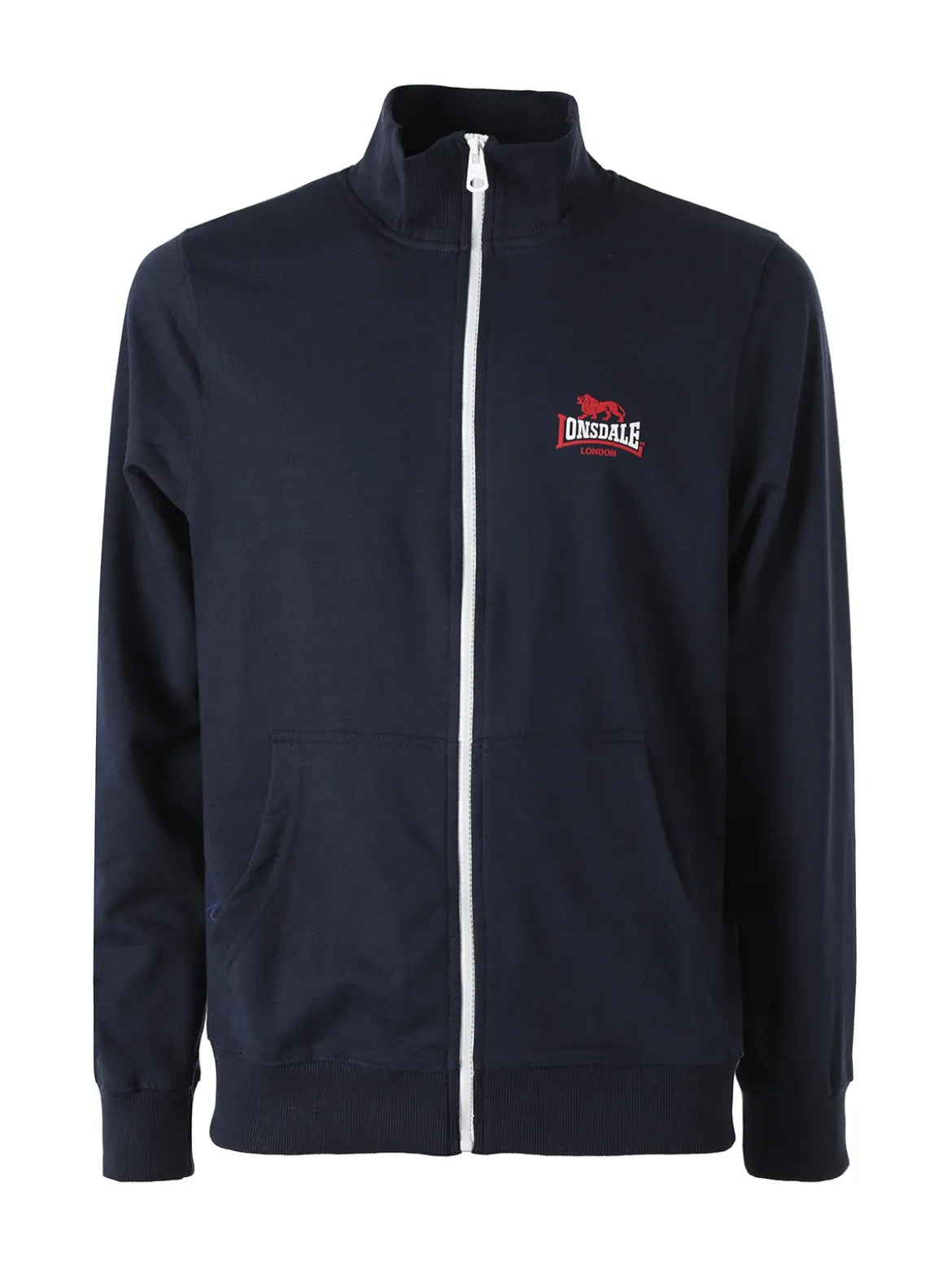 Lonsdale Felpa da uomo full zip con logo - blu scuro