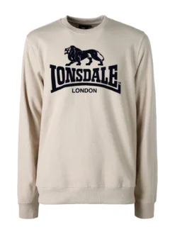 Lonsdale Felpa girocollo da uomo con logo - beige