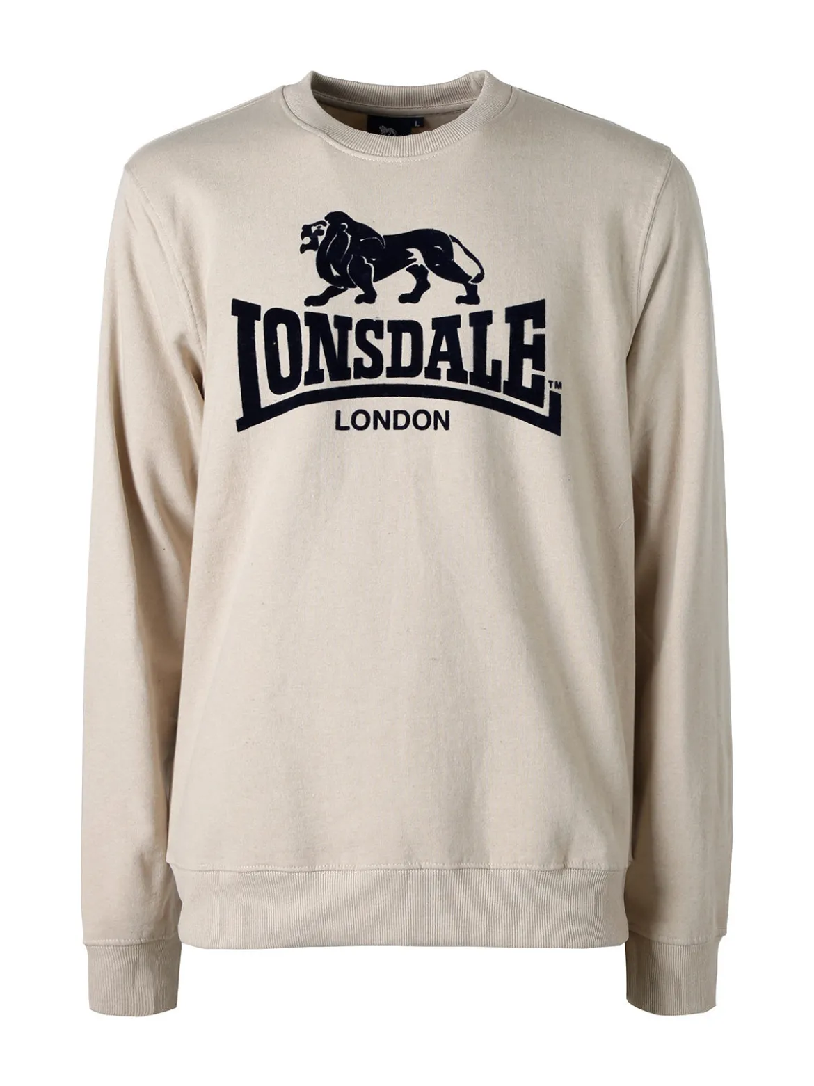 Lonsdale Felpa girocollo da uomo con logo - beige