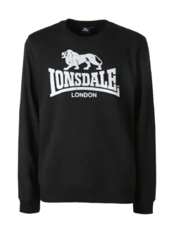 Lonsdale Felpa girocollo da uomo con logo - nero