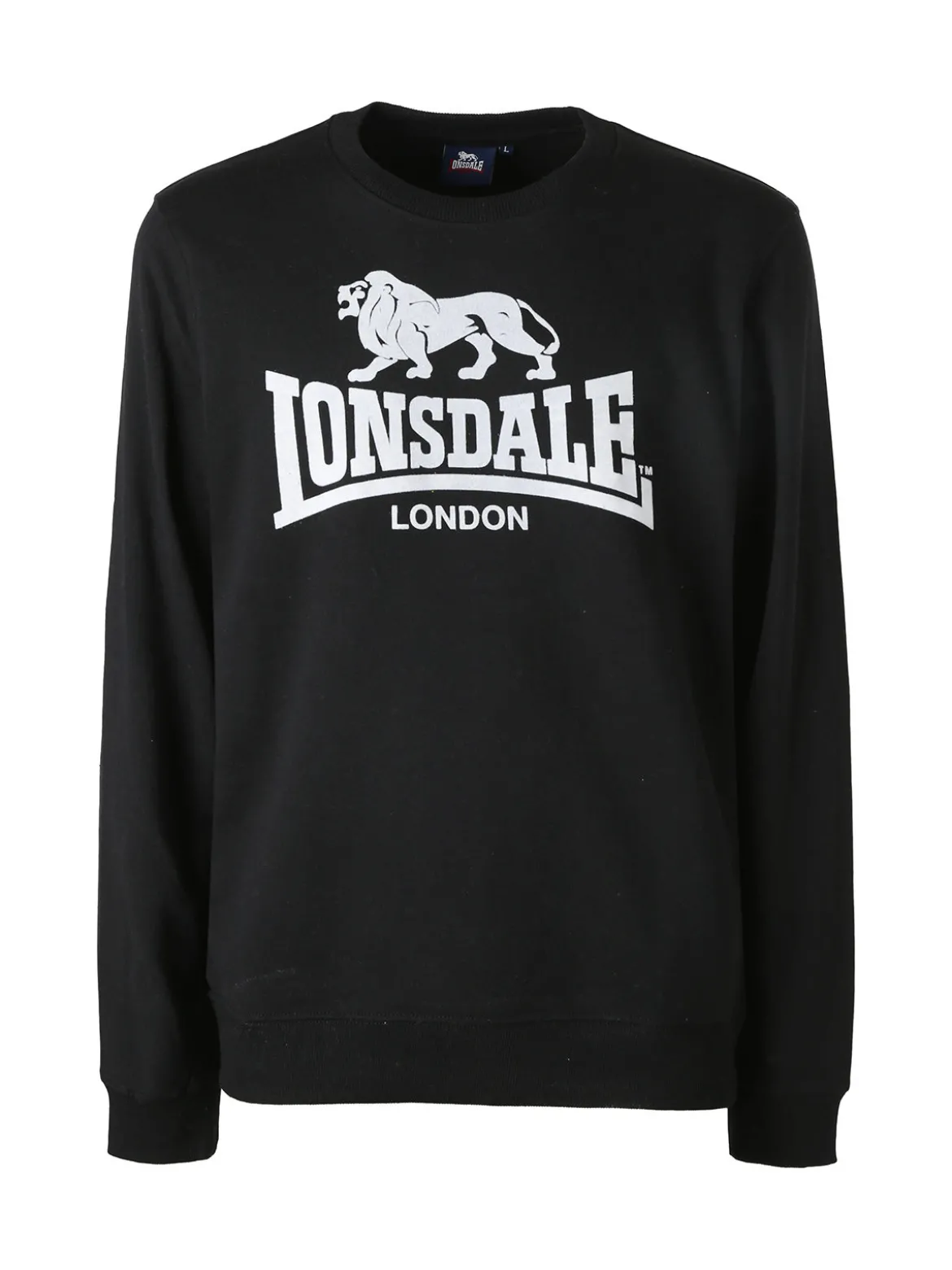 Lonsdale Felpa girocollo da uomo con logo - nero