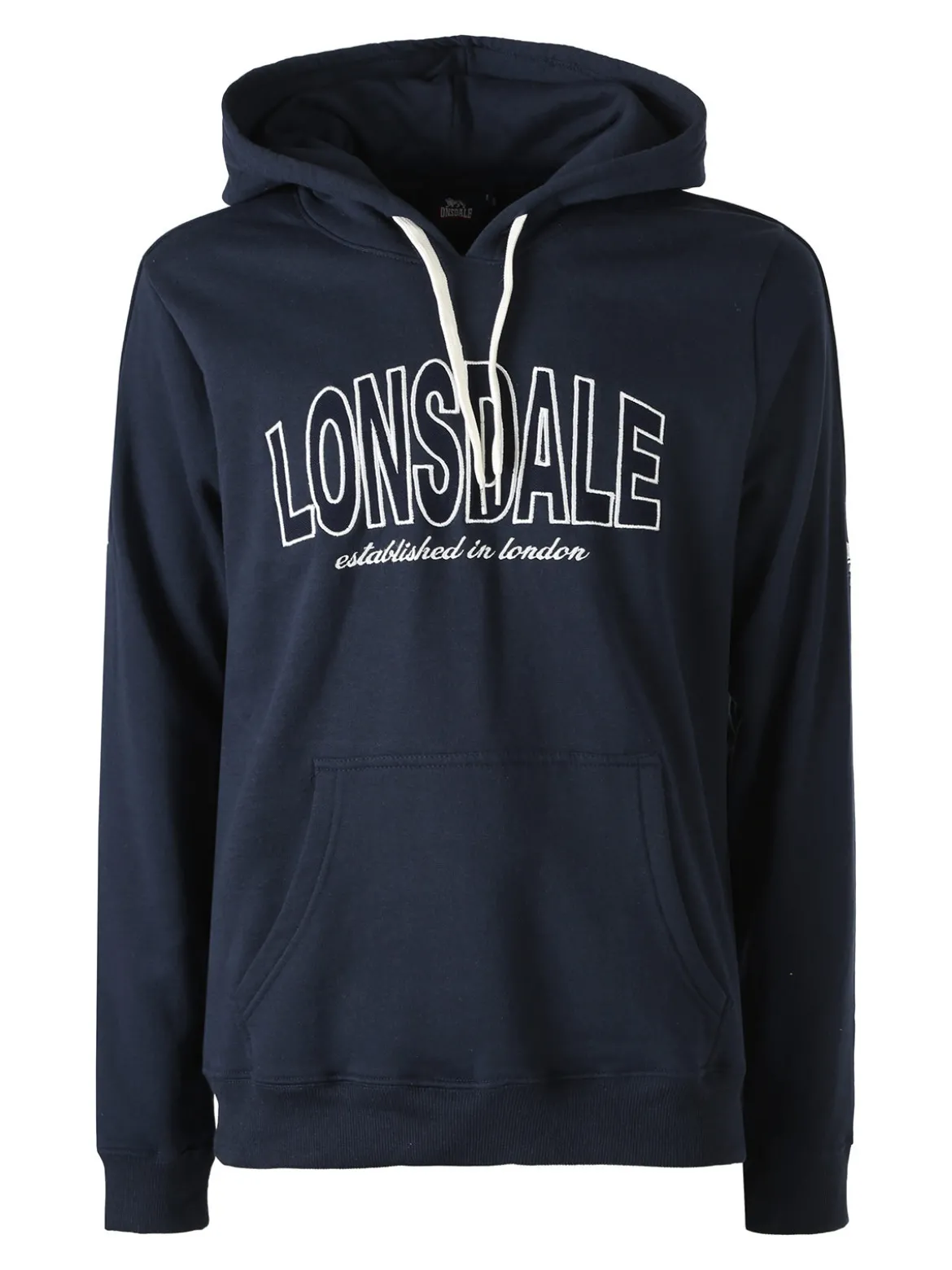 Lonsdale Felpa sportiva da uomo cappuccio e logo - blu scuro