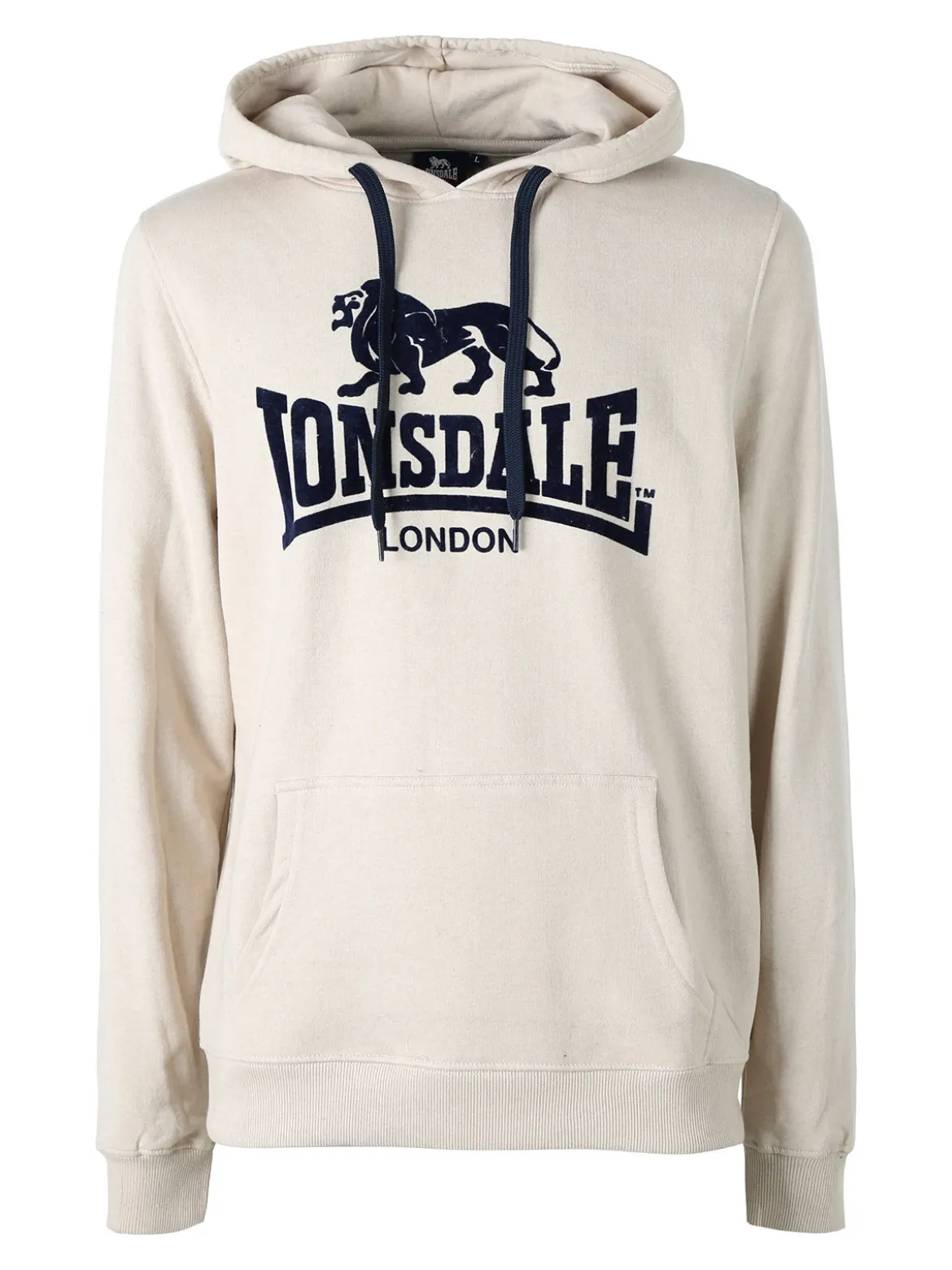 Lonsdale Felpa sportiva da uomo con cappuccio e logo - beige