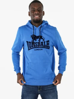 Lonsdale Felpa sportiva da uomo con cappuccio e logo - blu
