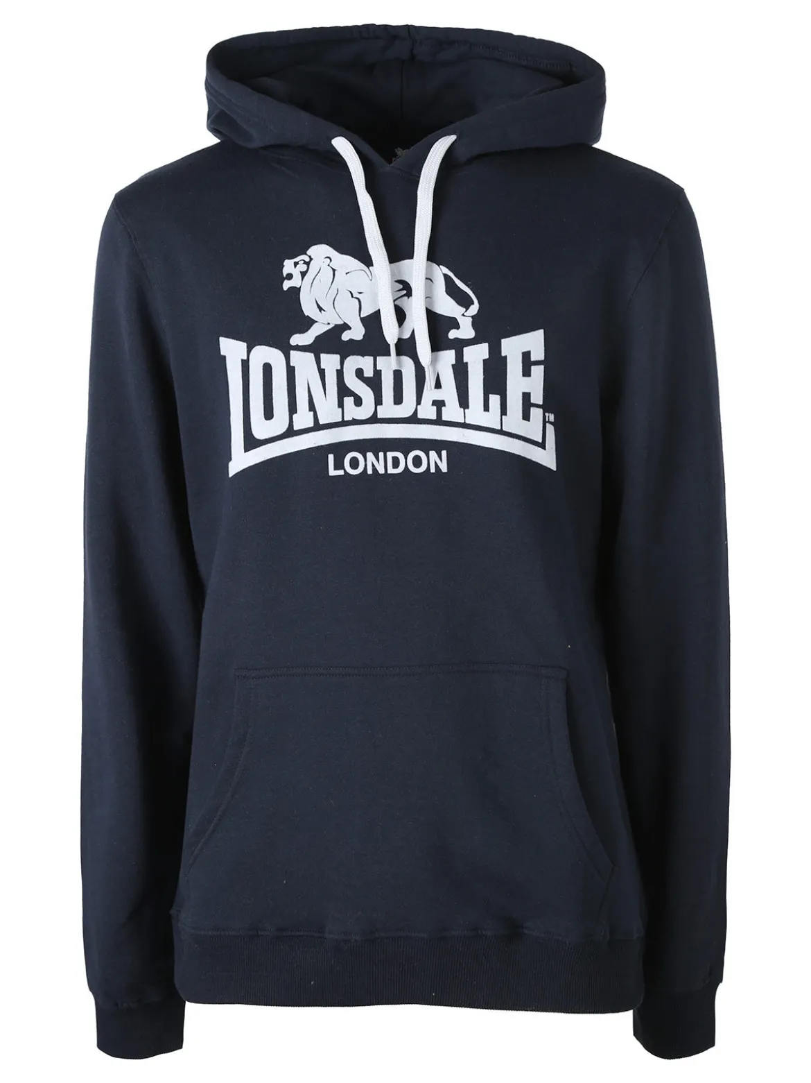 Lonsdale Felpa sportiva da uomo con cappuccio e logo - blu scuro
