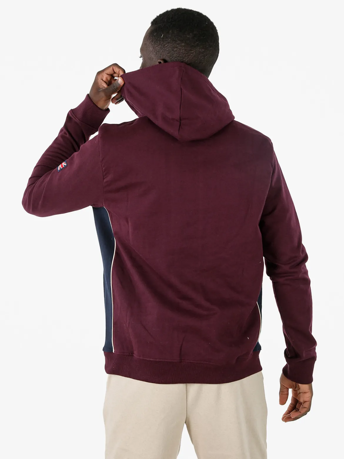 Lonsdale Felpa sportiva da uomo con cappuccio e logo - bordeaux