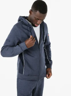 Lonsdale Felpa sportiva da uomo con cappuccio e zip - avion