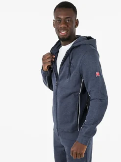Lonsdale Felpa sportiva da uomo con cappuccio e zip - avion