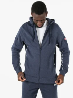 Lonsdale Felpa sportiva da uomo con cappuccio e zip - avion