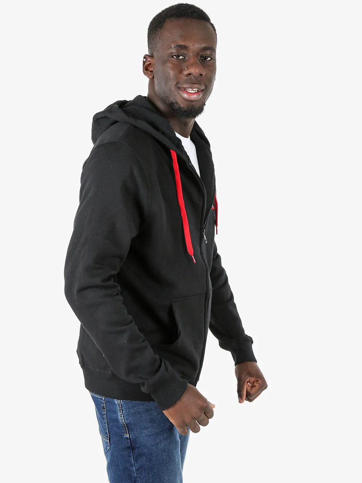 Lonsdale Felpa sportiva da uomo con cappuccio e zip - nero