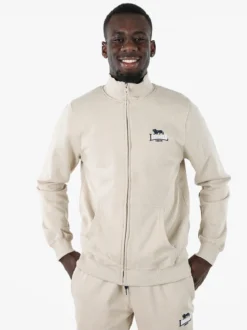 Lonsdale Felpa sportiva da uomo con zip intera - beige