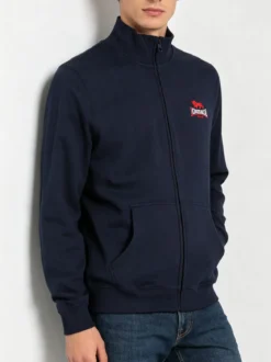 Lonsdale Felpa sportiva da uomo con zip intera - blu scuro