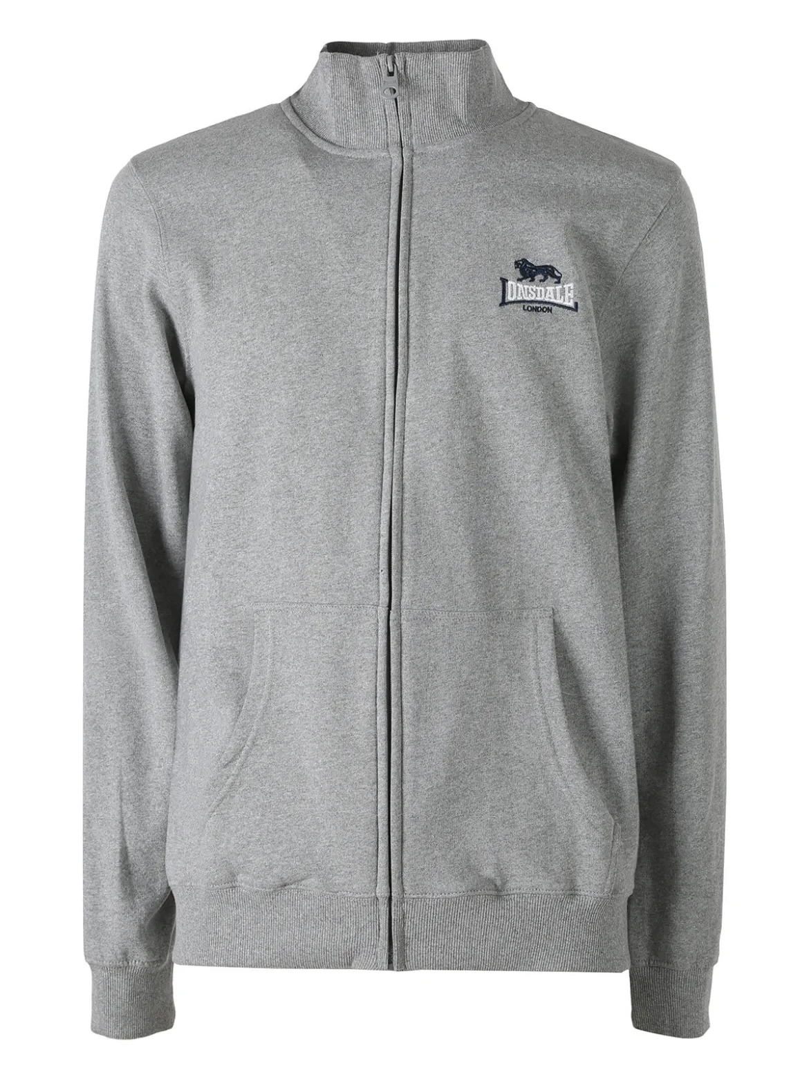Lonsdale Felpa sportiva da uomo con zip intera - grigio