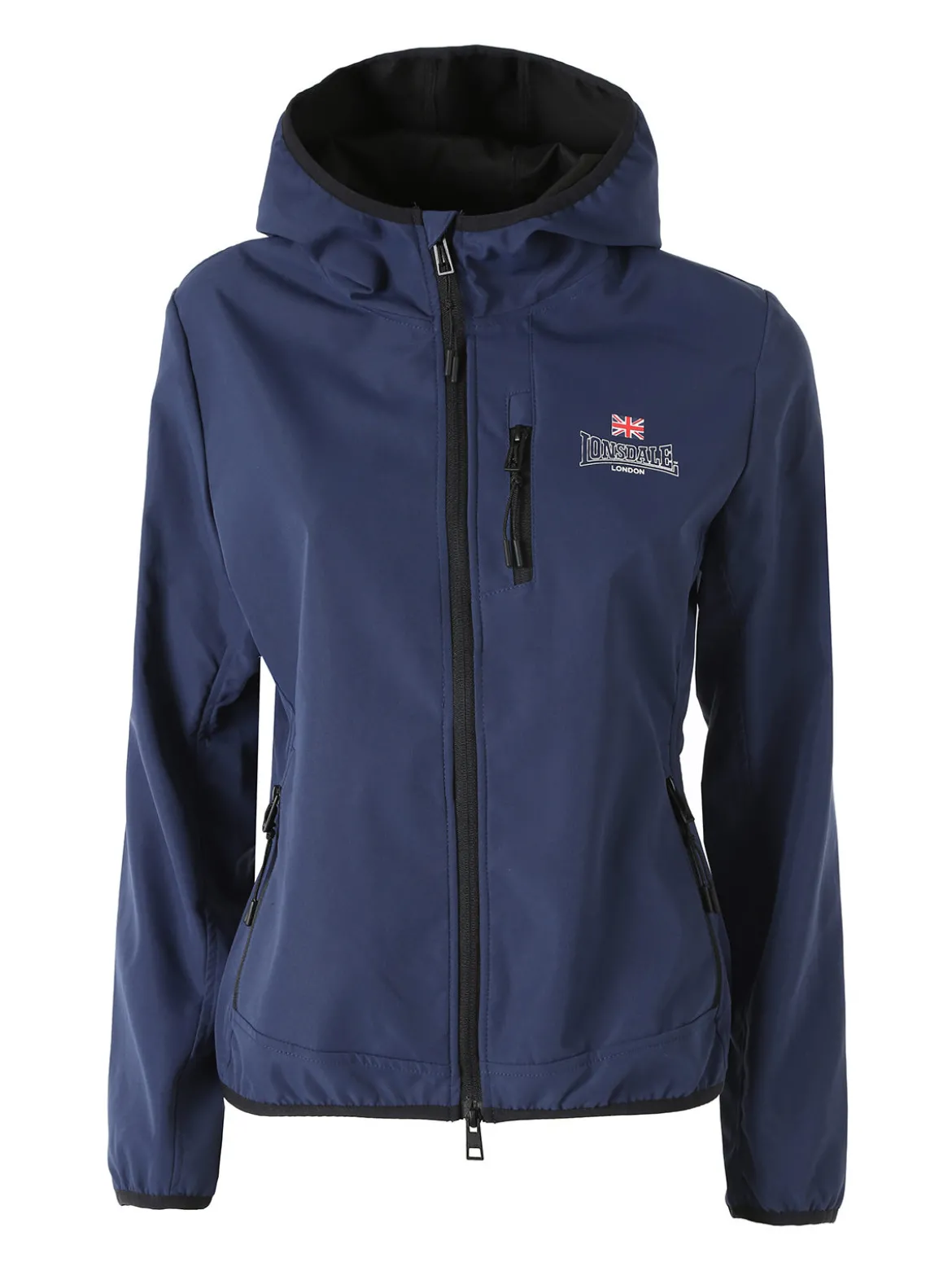 Lonsdale Giacca a vento da donna con cappuccio e zip - blu scuro