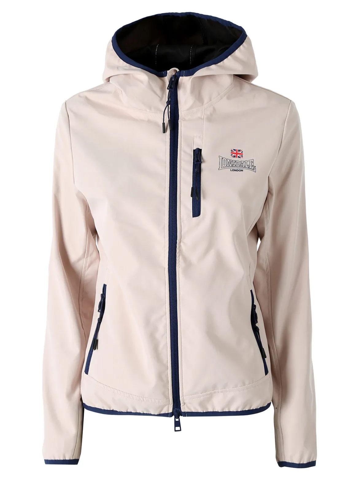 Lonsdale Giacca a vento da donna con cappuccio e zip - cipria