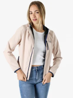 Lonsdale Giacca a vento da donna con cappuccio e zip - cipria