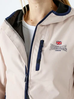 Lonsdale Giacca a vento da donna con cappuccio e zip - cipria
