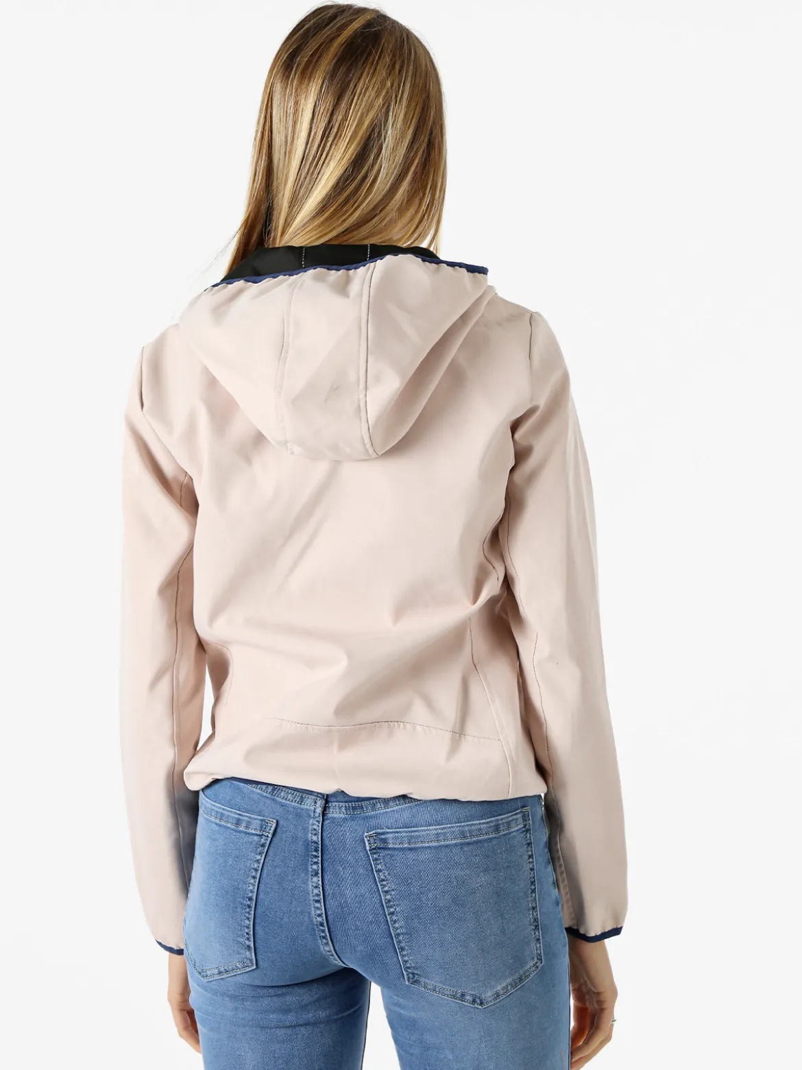 Lonsdale Giacca a vento da donna con cappuccio e zip - cipria