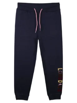 Lonsdale Pantaloni sportivi da bambina felpati con scritta sul fondo