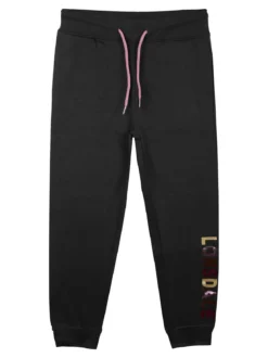 Lonsdale Pantaloni sportivi da bambina felpati con scritta sul fondo
