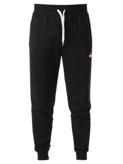 Lonsdale Pantaloni sportivi da uomo con coulisse e polsini - nero