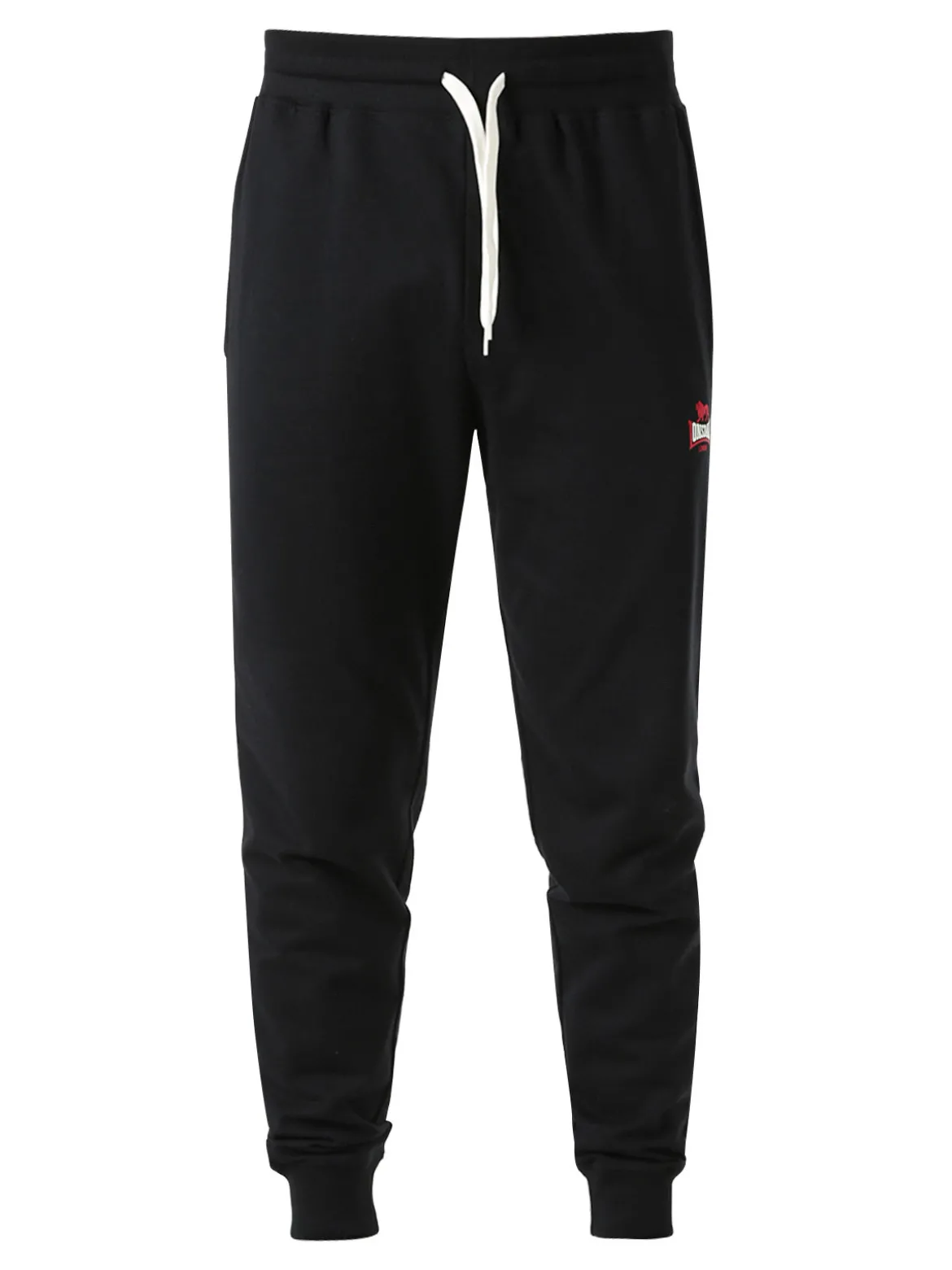 Lonsdale Pantaloni sportivi da uomo con coulisse e polsini - nero