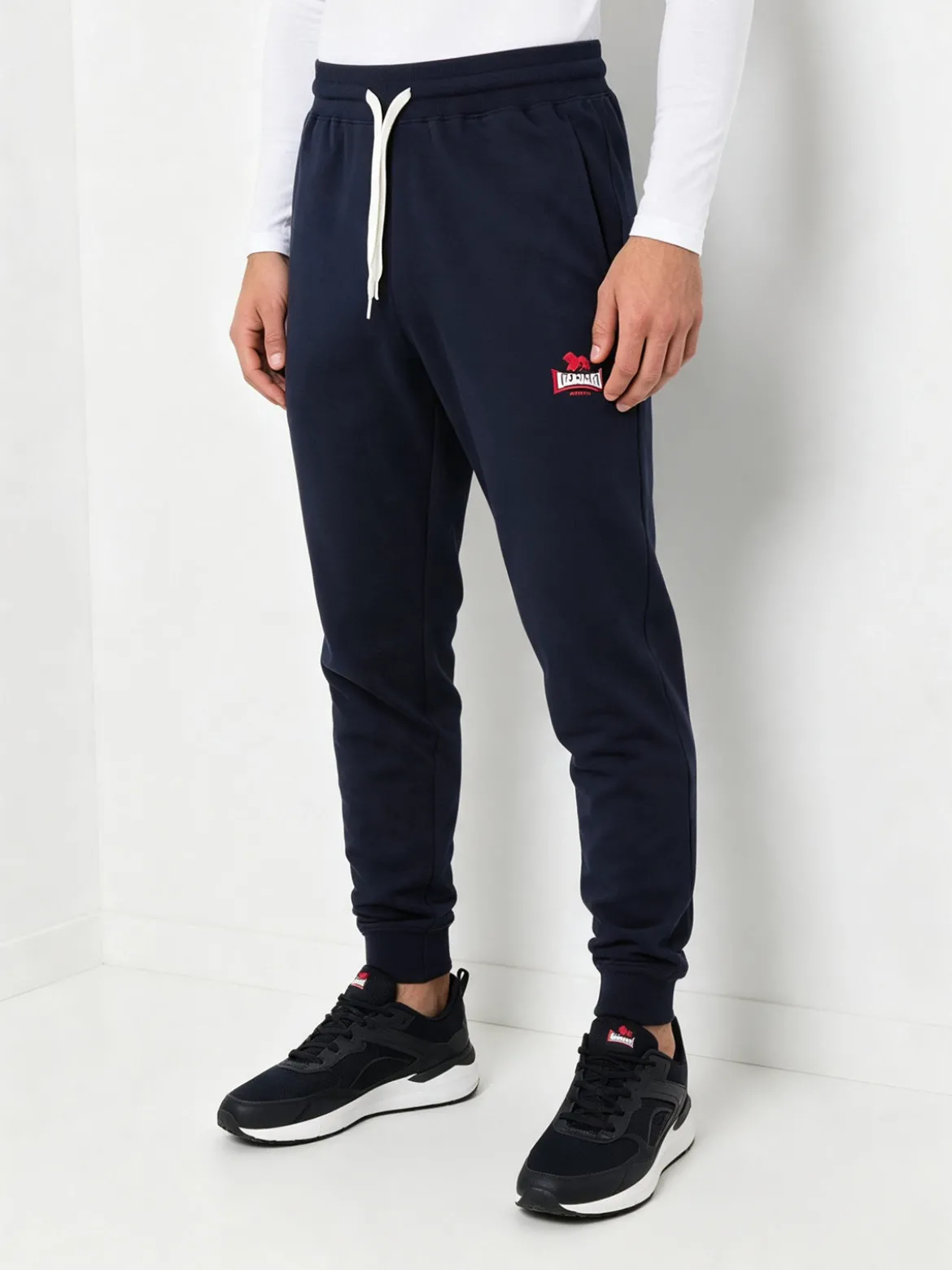 Lonsdale Pantaloni sportivi da uomo con coulisse e polsini - blu scuro