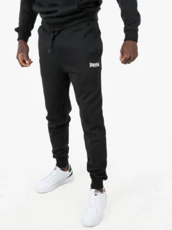 Lonsdale Pantaloni tuta da uomo con coulisse e polsini - nero